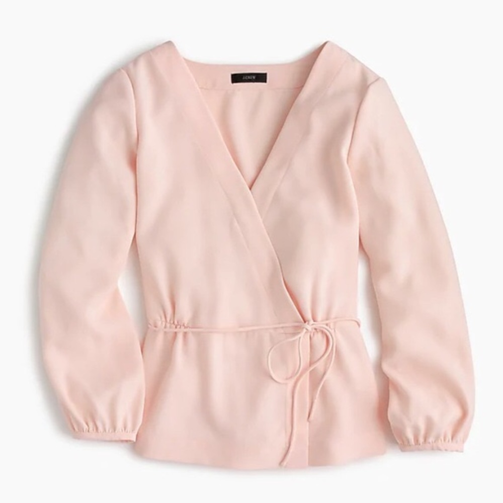 NWT J Crew Drapey Crepe Faux-Wrap Top